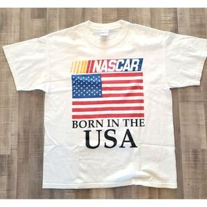 NASCAR Checkered Flag Sports Born in the USA Bruce Springteen T Shirt Large Y2K